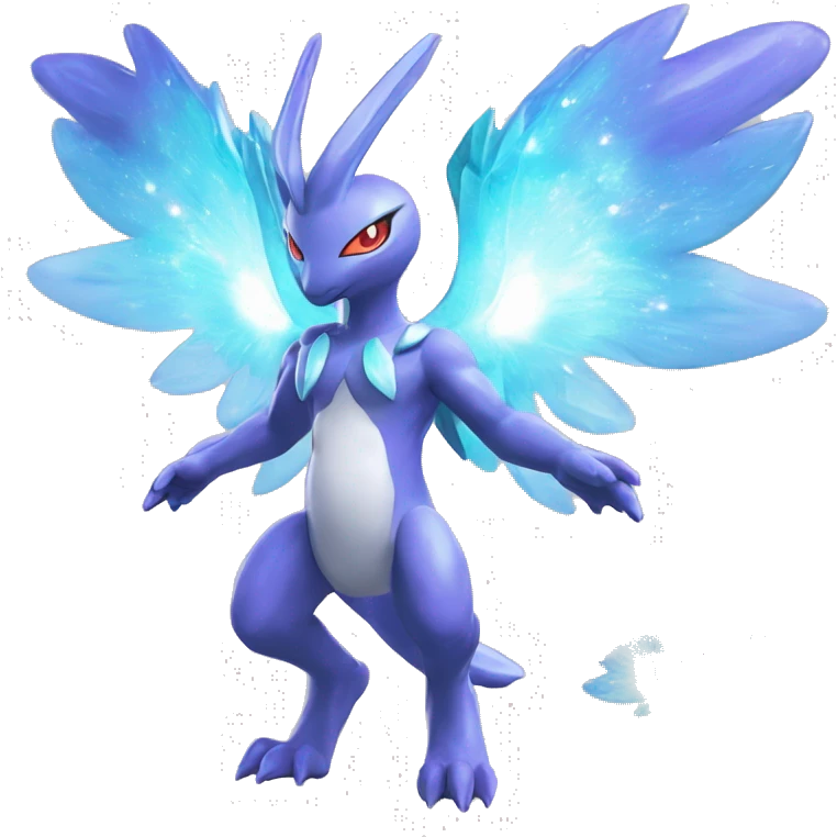 Celestial Godly Crystallic Colorful Vibrant Colors Flying Advanced Fakémon-Legendary-Pokémon-Creature Full Body emoji