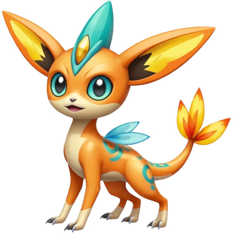 Splash-patterned emotional sparky sparky boom boom painful Meloetta-Victini-Salandit-Celebi-Pokémon-Fakémon-fusion-hybrid-creature emoji