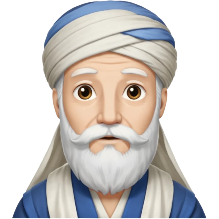 abraham from the bible, long white beard, with long turban emoji