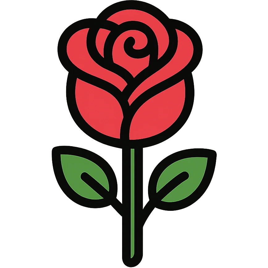 a rose emoji