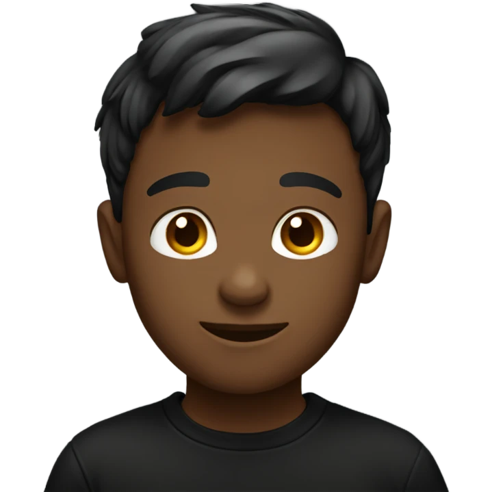 confident boy in black shirt emoji