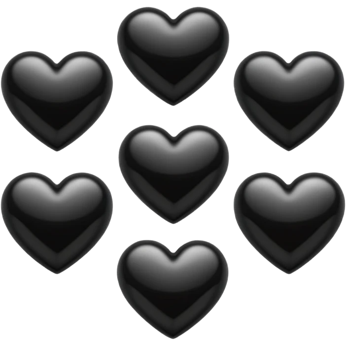 Black rotade hearts emoji