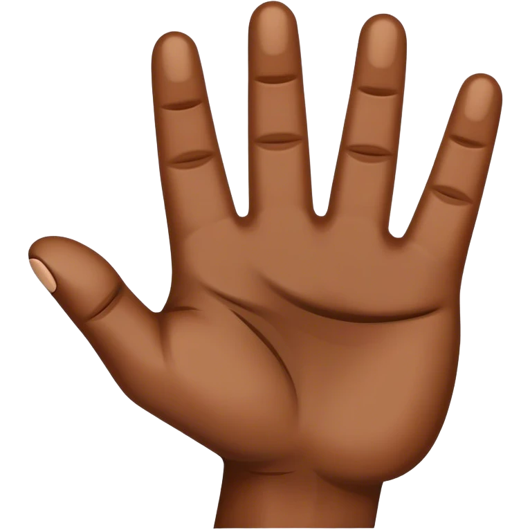 4 fingers up brown emoji