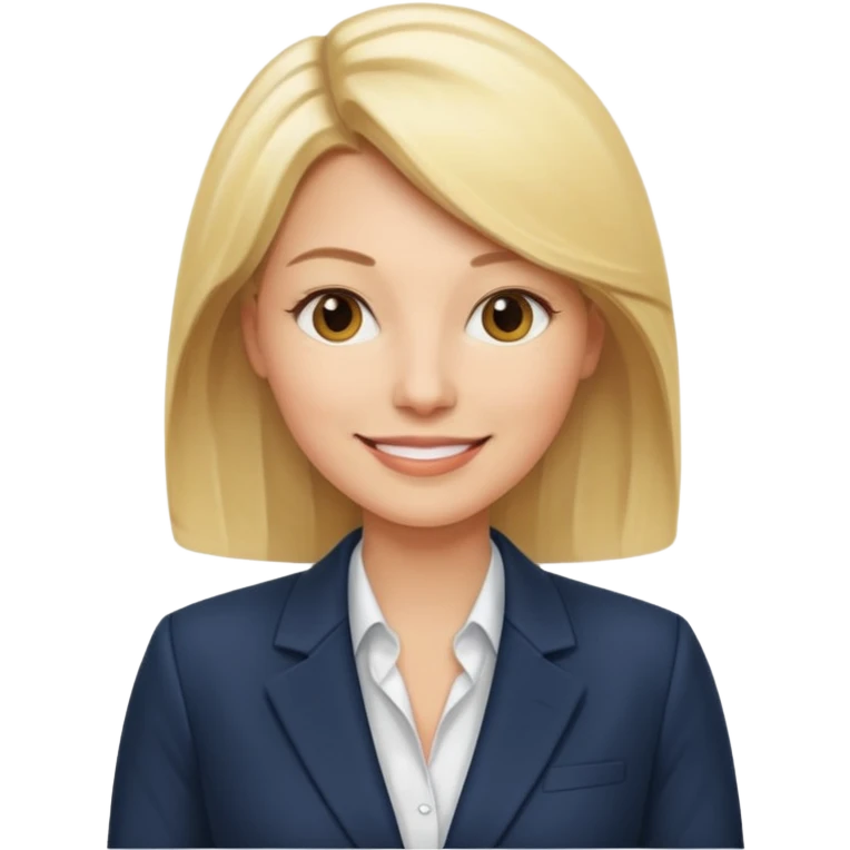 blonde businesswoman in her thirties, wearing a blazer, CEO emoji