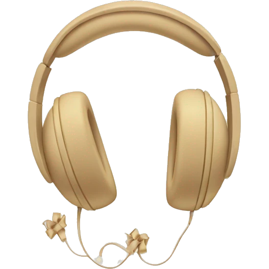 beige headphones with beige bows emoji