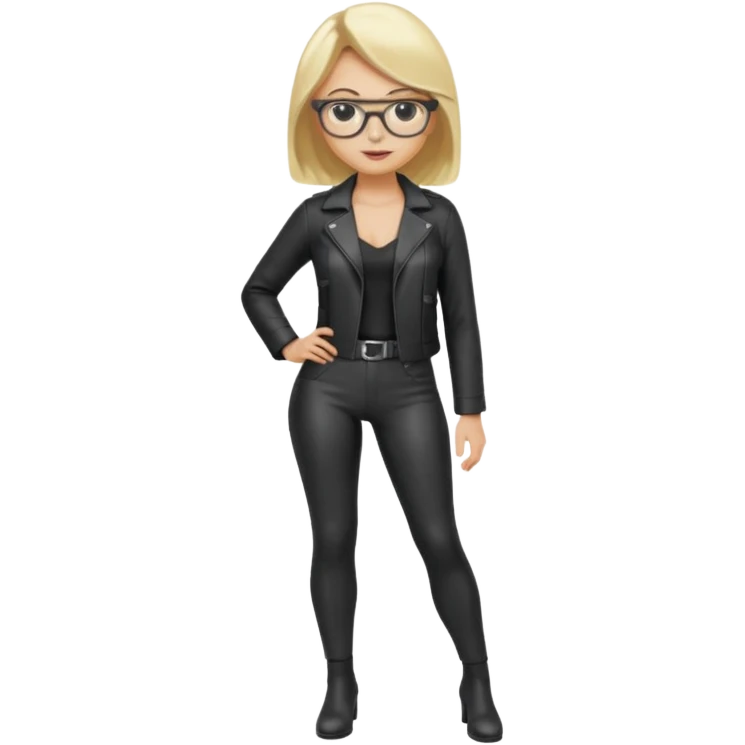  Sexy Dominatrix blonde hair and glasses full body  emoji