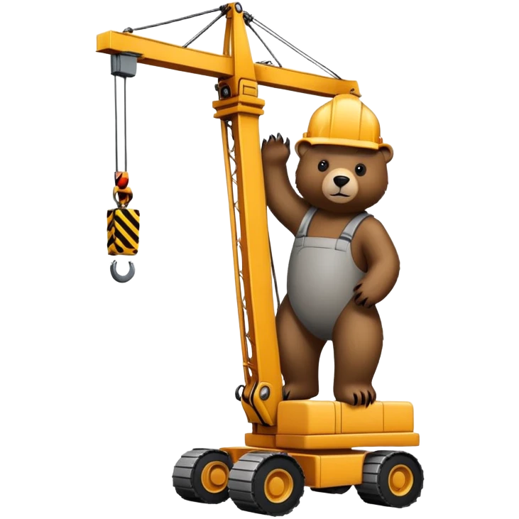 Bear operating a construction crane emoji