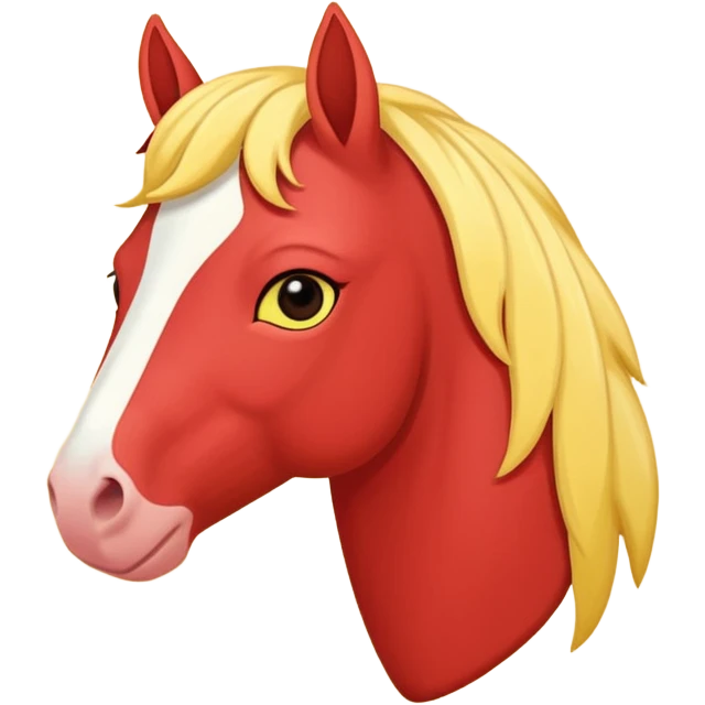 Cavalo vermelho e amarelo pastel emoji