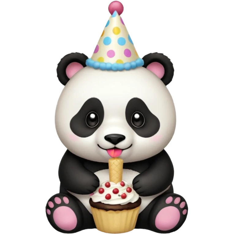 panda eating cake emoji