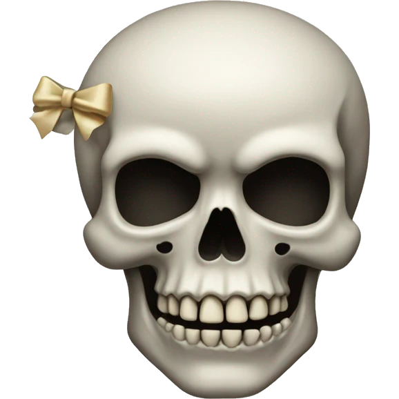 skull emoji with a bow on its head emoji