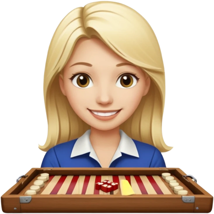 Blonde girl backgammon winner emoji