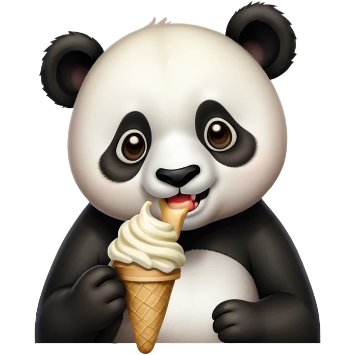 Panda eating ice creamy emoji