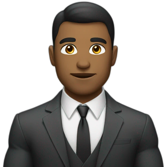 muscular guy in a suit emoji