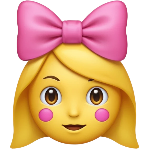 A side eye emoji with a pink bow on top emoji