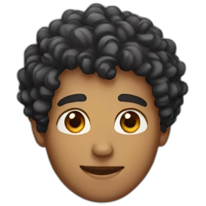 Curly short hair guy emoji