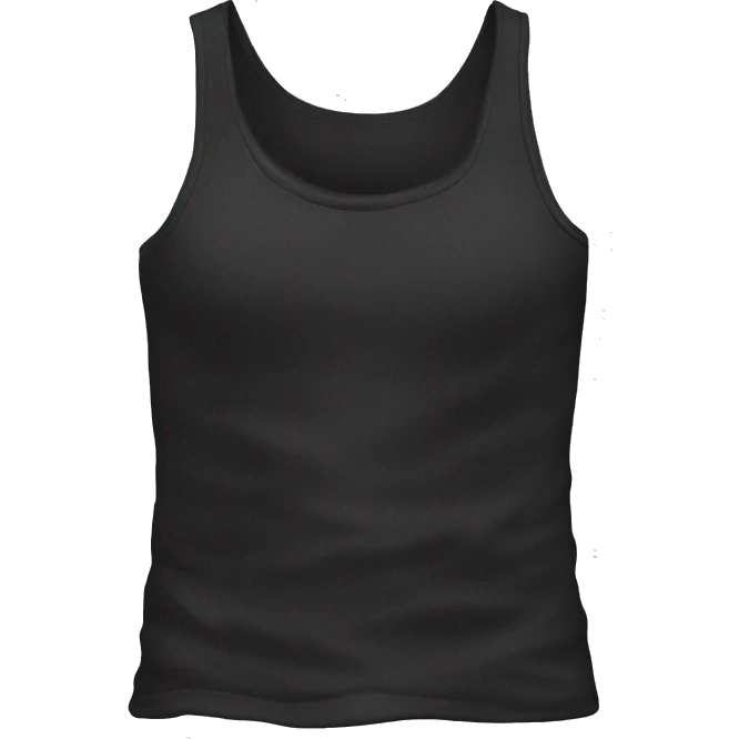 off black tank top realistic soft textures no background emoji