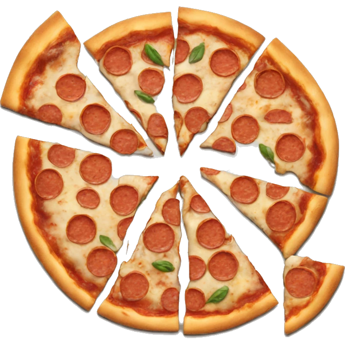 a pizza divided in 10 slices emoji