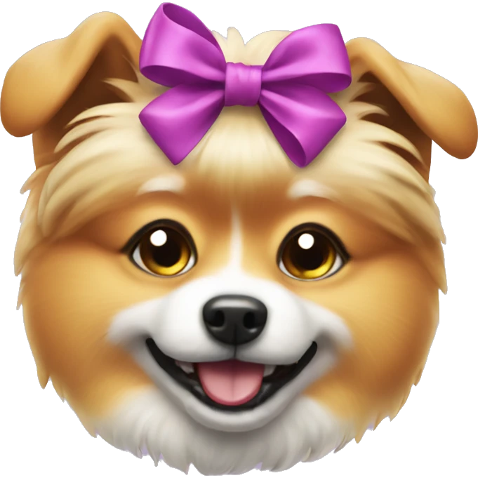 Spitz dog with bow emoji