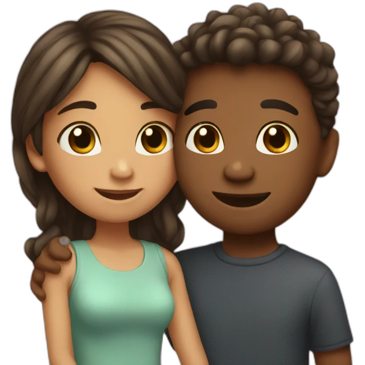 Boy and girl loves each other emoji