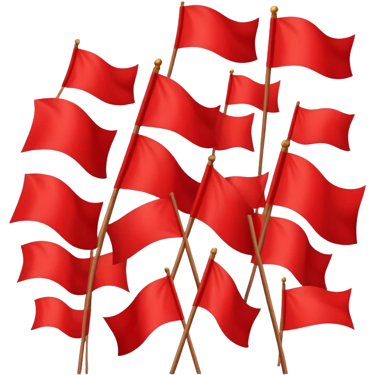 A nation of red flags emoji