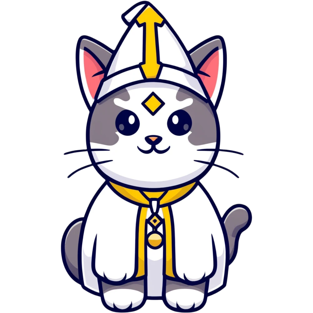 Cat with pope hat emoji