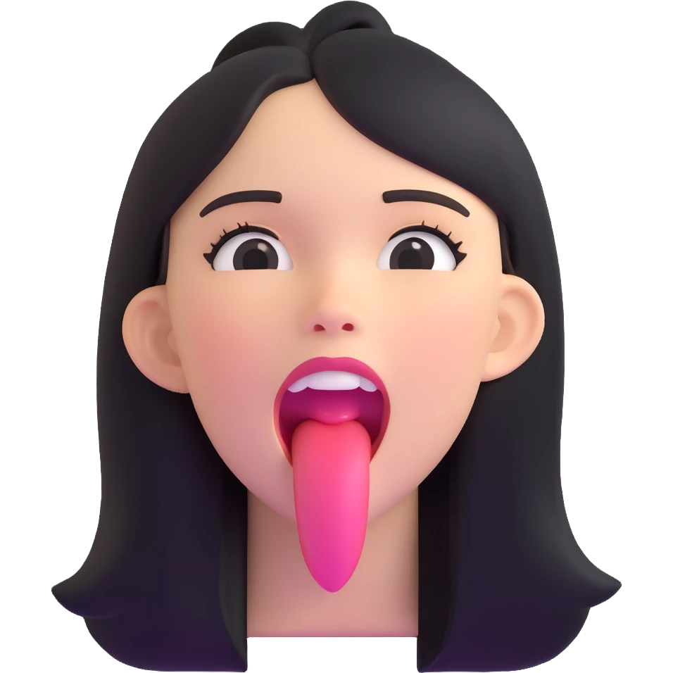 teen girl sticking out her tongue emoji