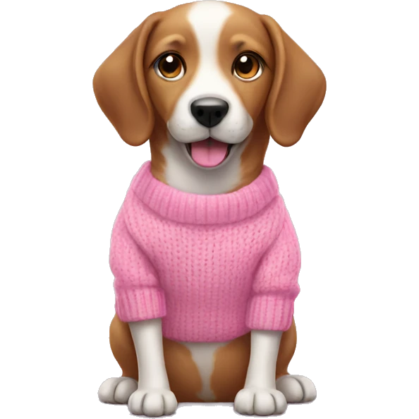 Cute dog wearing a pink sweater emoji