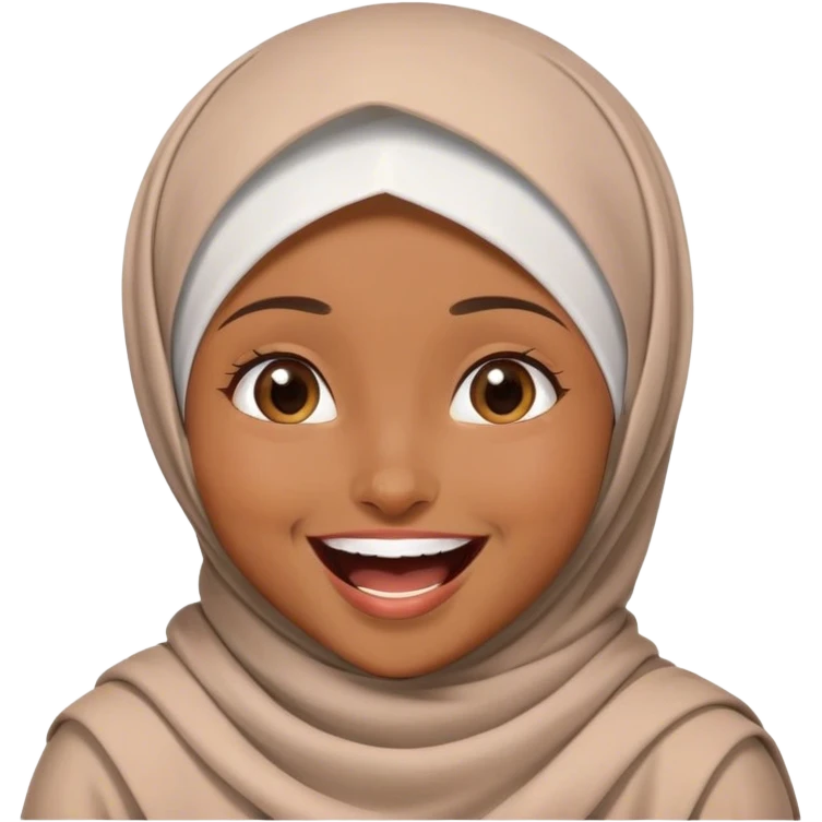A hijabi girl laughing  emoji