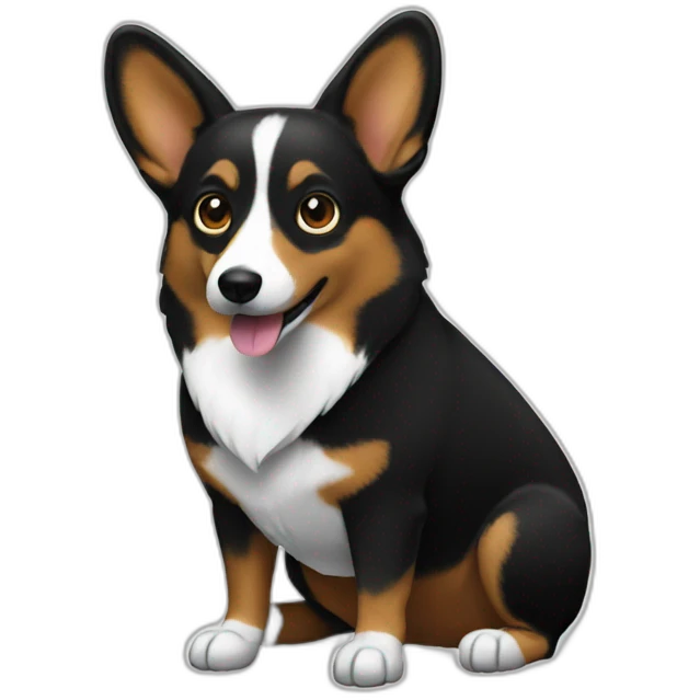 Black corgi hacker emoji