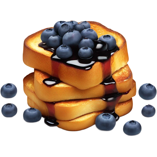 french toast with blueberries and syrup on top emoji