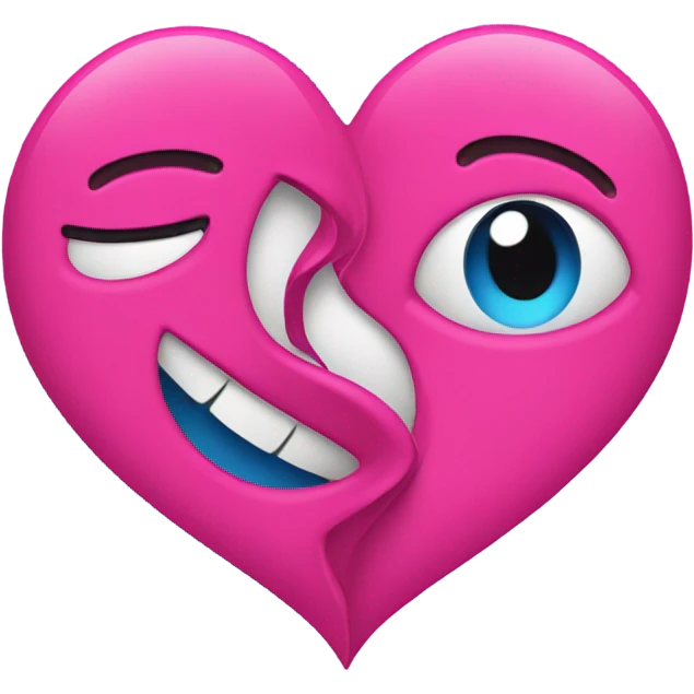 Half pink half blue heart emoji