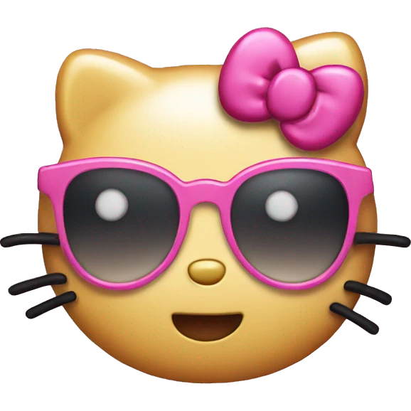 pink hello kitty with glasses emoji