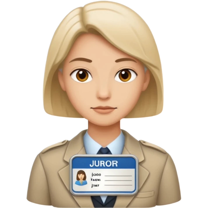 civilian juror with nametag emoji