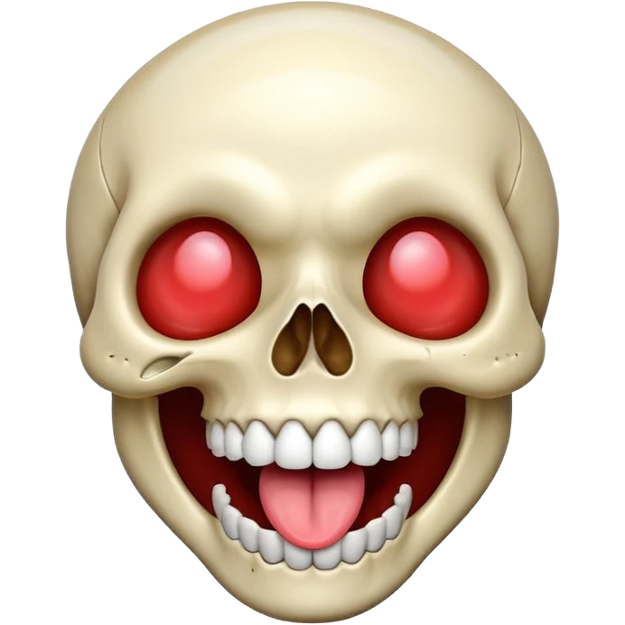 Skull laughing tongues out emoji