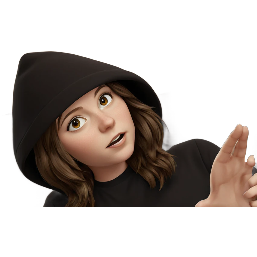 realistic portrait of brown haired girl emoji