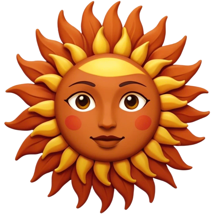 Terracotta sun Burgundy emoji