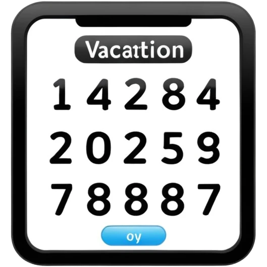 NUMBER OF DAYS LEFT COUNTING TO VACATION DAYS emoji