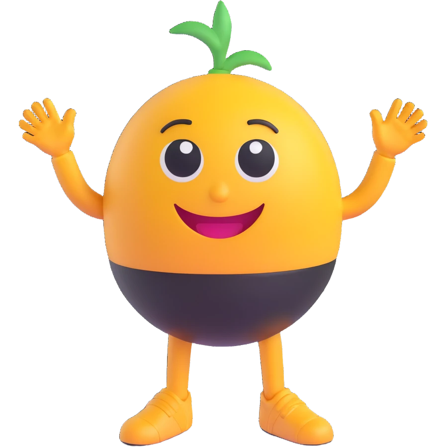 cyclone emoji with friendly smiling cartoon eyes, black arms and legs, clean slick professional style, polished approachable visually appealing, suitable for company logo emoji