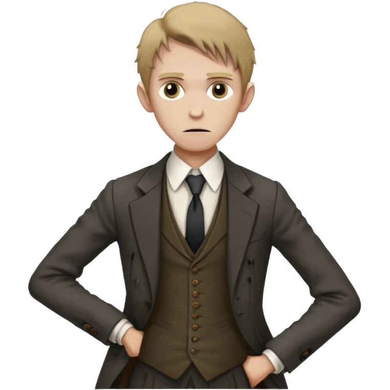 Poor Victorian laborer cowering in front of an English solicitor emoji