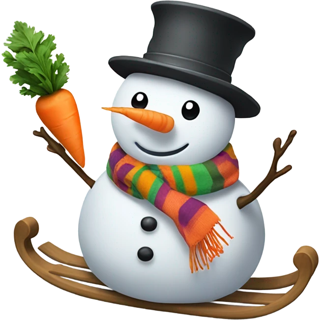 snowman sledding  emoji