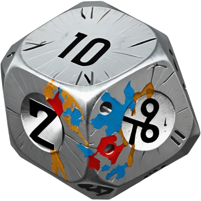 a 20-sided die (d20) with a blunt weapon emoji