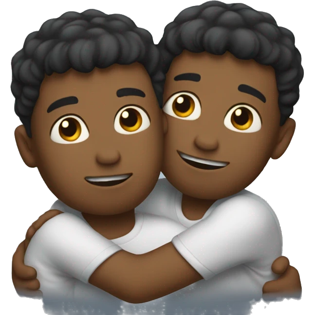 Two brothers hugging emoji