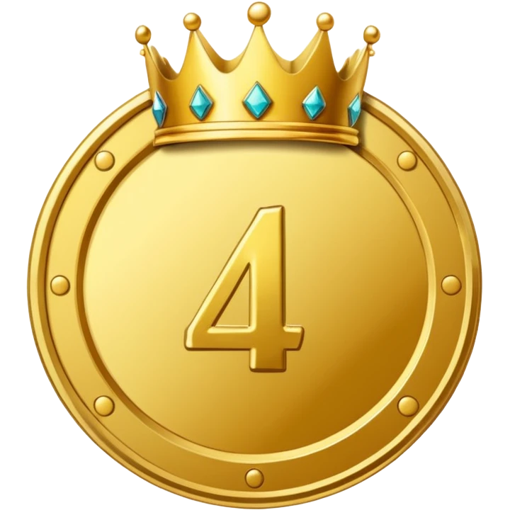 Make the paid subscription icon round and gold with the number 4 and a crown. emoji