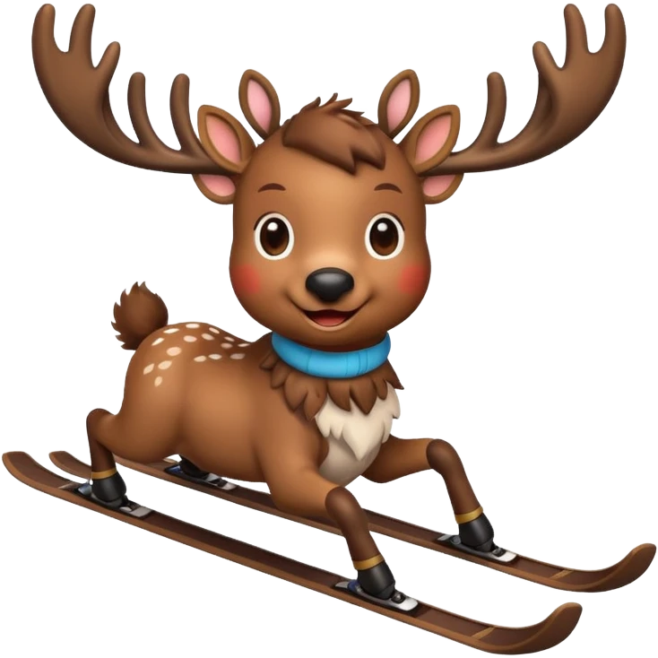 baby reindeer skiing emoji