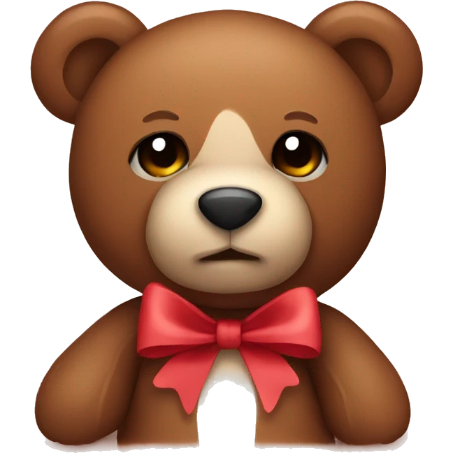Brown teddy bear with bow emoji