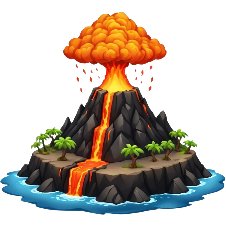 volcano flying island emoji