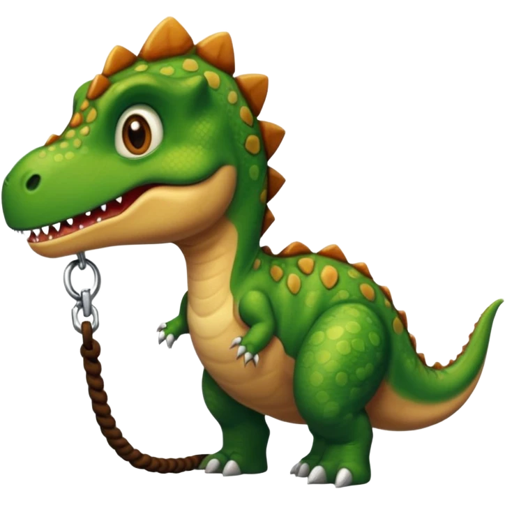 dinosaur on leash emoji