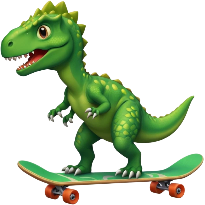 Dinosaur on a skateboard emoji