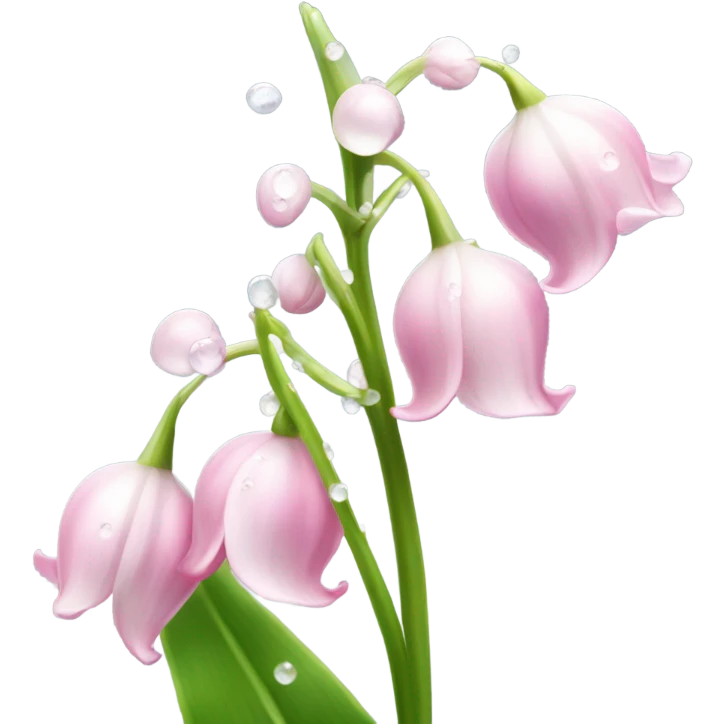 Rose-pink lily of the valley with dew drops emoji