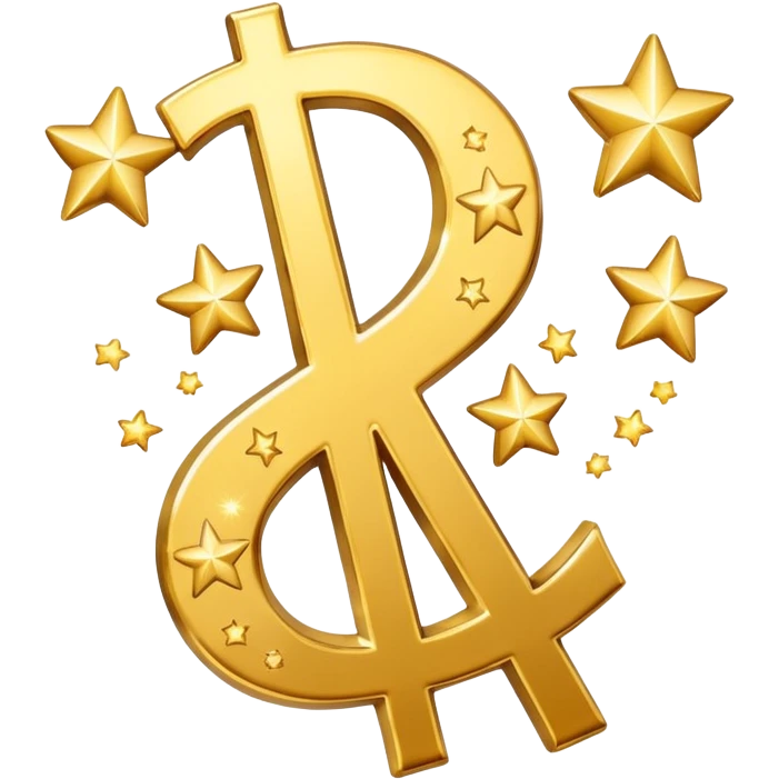 united states dollar sign with stars and hearts and sparkles emoji